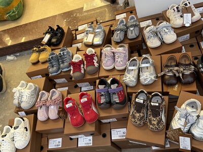 inuu2026春款上新 韩国设计师珍珠纱边格子花边鞋子男女童