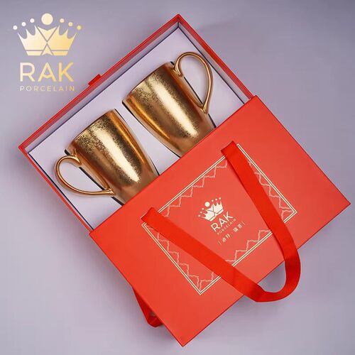 RAK土豪金陶瓷情侣马克杯礼盒