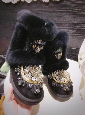 时尚雪地靴真皮保暖防滑欧洲站