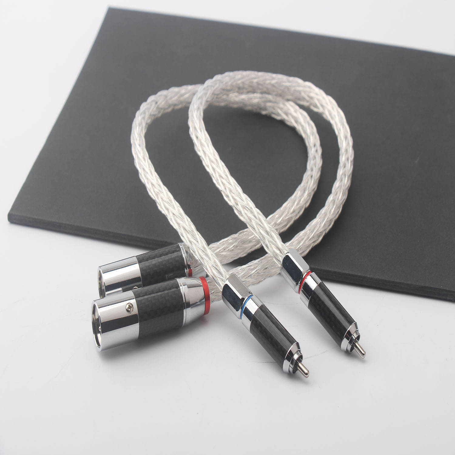 金宝8AG单晶铜镀银莲花头转卡农公HiFi RCA转XLR平衡线音频信号线