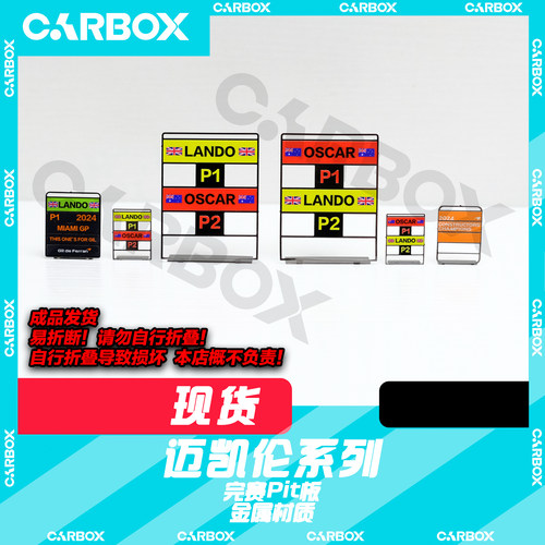 [CarBox] F1赛车模型 p板 迈凯伦 诺里斯 皮亚斯特里 pit板 立牌