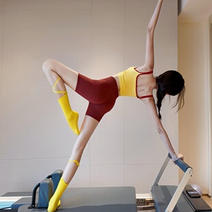 [限购2件-高腰无痕裸感免穿内裤瑜伽三分短裤]普拉提健身运动短裤