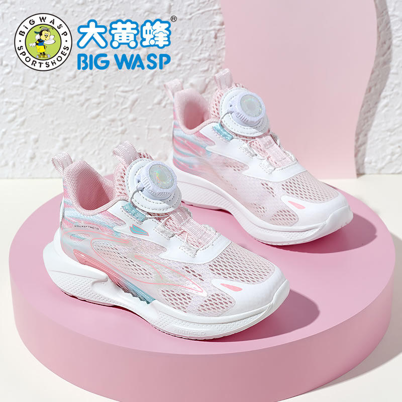 大黄蜂女童网鞋夏季儿童单网运动鞋薄网面透气软底超轻小女孩跑鞋