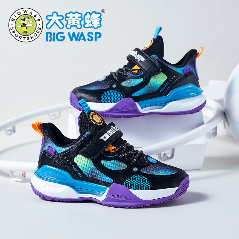 耐磨透气大黄蜂男童大码篮球鞋