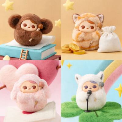 POPMART泡泡玛特PUCKY敲敲系列搪胶毛绒挂件盲盒毕奇木鱼玩具礼物