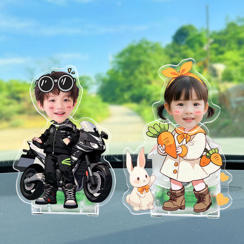 汽车摆件定制摇头娃娃车载宝宝车上电动情侣自动摇头车内饰品DIY