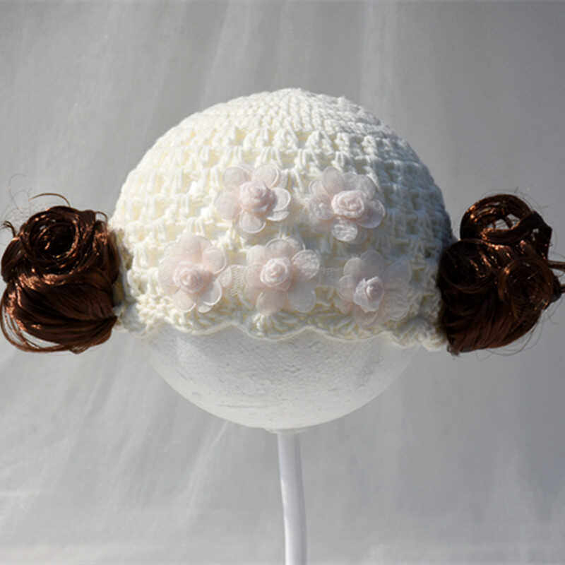 女宝宝中国风帽子春秋新中式古风帽百天满月胎帽女婴公主风假发帽