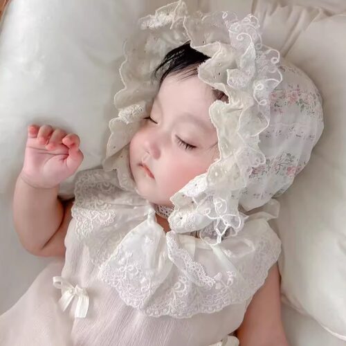 婴儿帽子夏季薄款宫廷帽女宝宝