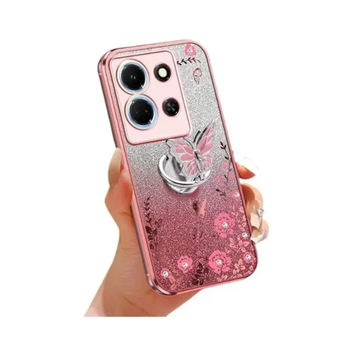手机壳适用指环smart8HOT蝴蝶传音2130闪粉花园Note支架Infinix套