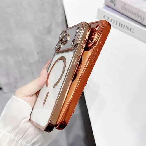 17XR苹果16E磁吸手机壳CD纹防摔软适用镜头膜iPhone16PRO透明电镀