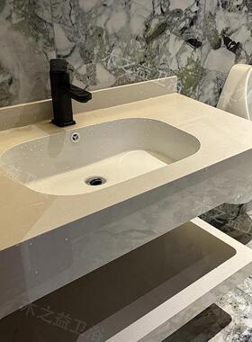 圆角岩板洗手盆通体无缝洗脸盆卫生间浴室柜组合洗漱台酒店同款