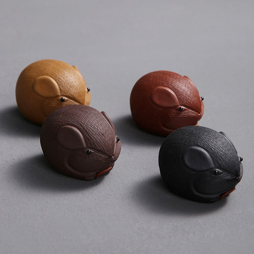 紫砂鼠钱小茶宠茶玩摆件老鼠代代数钱可爱茶具可养创意招财茶道