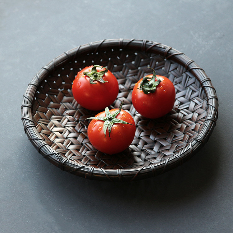 原竹皮果盘点心盘手工竹制高端出口日本收纳盘茶道零配山山竹木