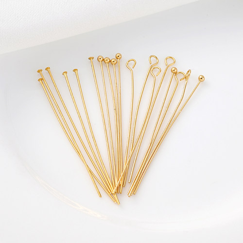 14K包金保色珍珠平头针小diy饰品