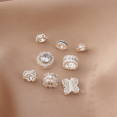 铜镀厚银保色镶锆石车轮隔珠手工diy手链项链蝴蝶四通转运珠材料