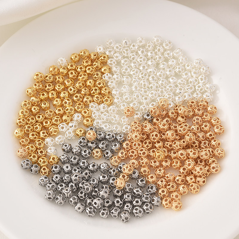 14K包金保色4MM小花球手工diy手串隔珠银色镂空珠散珠首饰材料,饰品/流行首饰/时尚饰品新,其他DIY饰品配件,淘宝优惠券,粉丝福利购,淘宝优惠卷