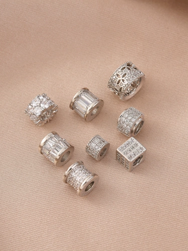 Медный платиновый цирконий ручной работы, квадратный браслет из жемчуга, колесо, ожерелье, бусины