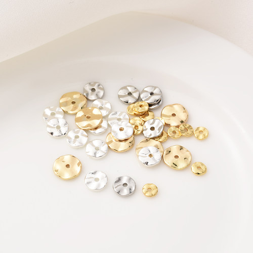 14K包金保色波浪圆片手工DIY饰品