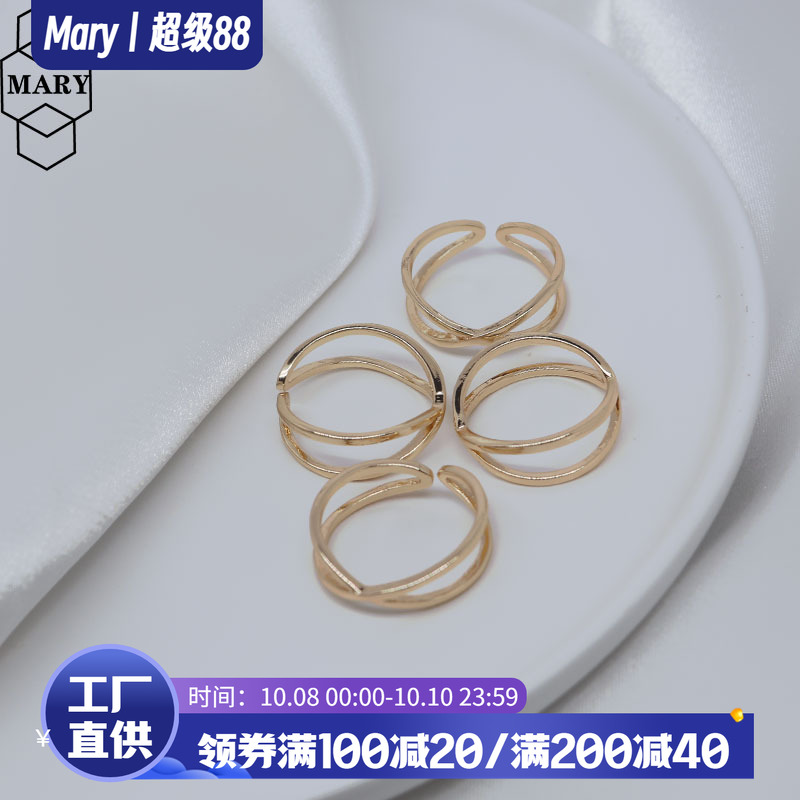 diy包金手工开口绕线指环戒托