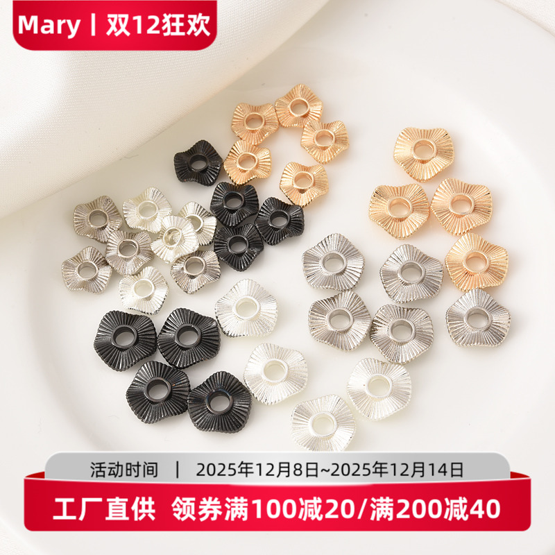 电镀厚银保色波浪纹隔片隔珠