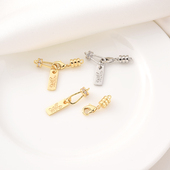 14K包金保色微镶锆石挂钩扣手作diy手链项链baby珠收尾白金连接扣