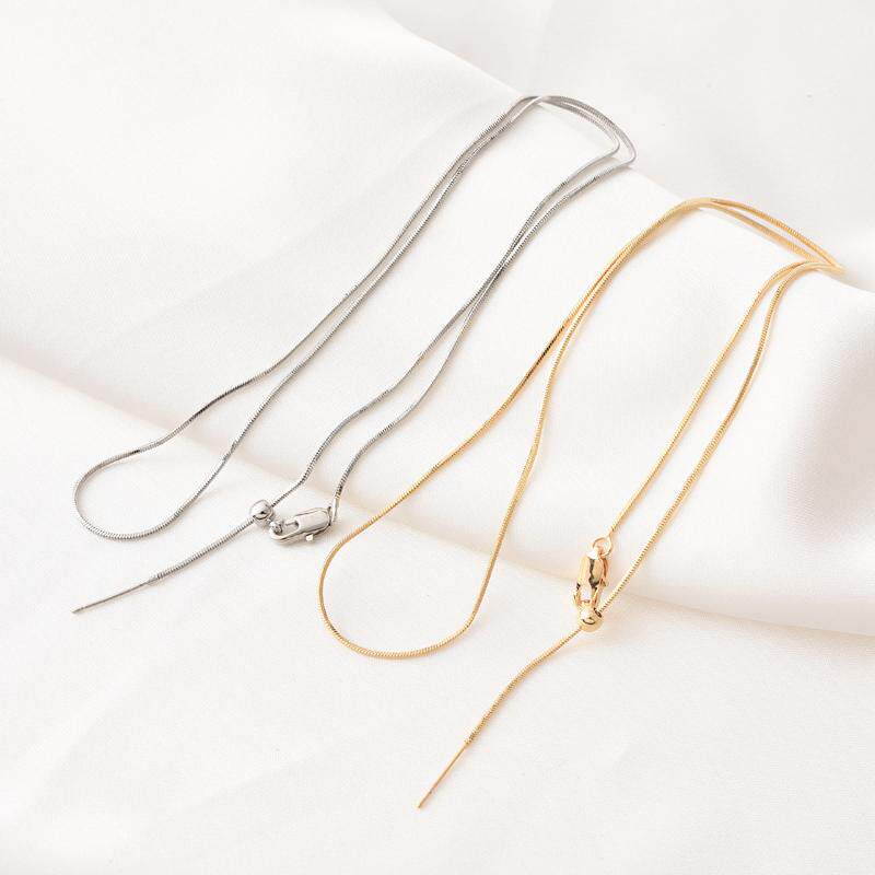 14K包金保色蛇骨项链手工diy电镀白金色可串珠吊坠调节颈链条配件,饰品/流行首饰/时尚饰品新,链条,淘宝优惠券,粉丝福利购,淘宝优惠卷