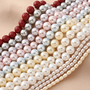 优质高亮水晶玻璃珍珠直孔散珠手工diy首饰材料正圆澳白通孔米珠