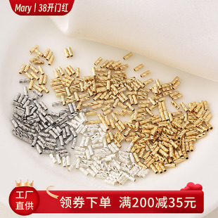 14K包金保色批花直管1.5*4MM手工diy手链隔珠空心管材料首饰配件