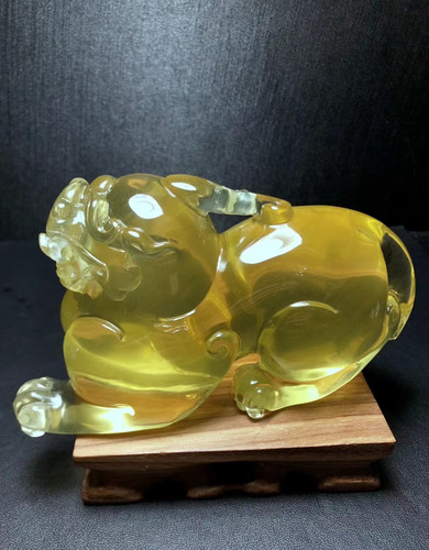 100%原矿天然黄水晶貔貅摆件寓意一步登天晶体全净体福建工雕刻