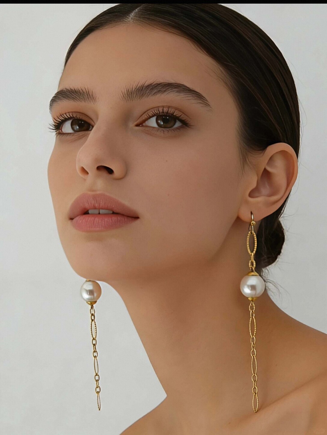 欧洲西班牙波西米亚显脸瘦气质长款流苏6mm澳白色珍珠耳坠耳环