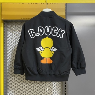 B.Duck小黄鸭童装儿童风衣外套男童2026春秋新款休闲夹克衫棒球服