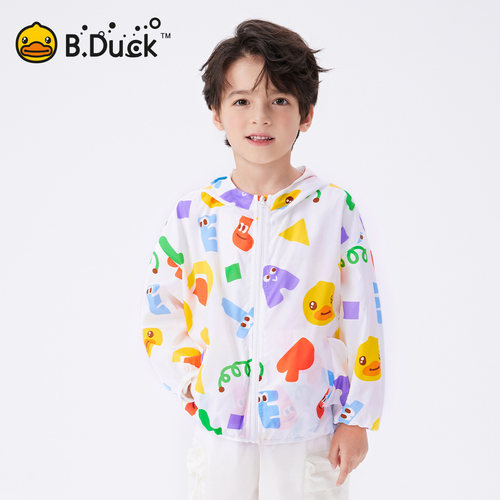 B.Duck小黄鸭儿童防晒衣轻薄透气男女宝宝夏季户外防紫外线皮肤衣