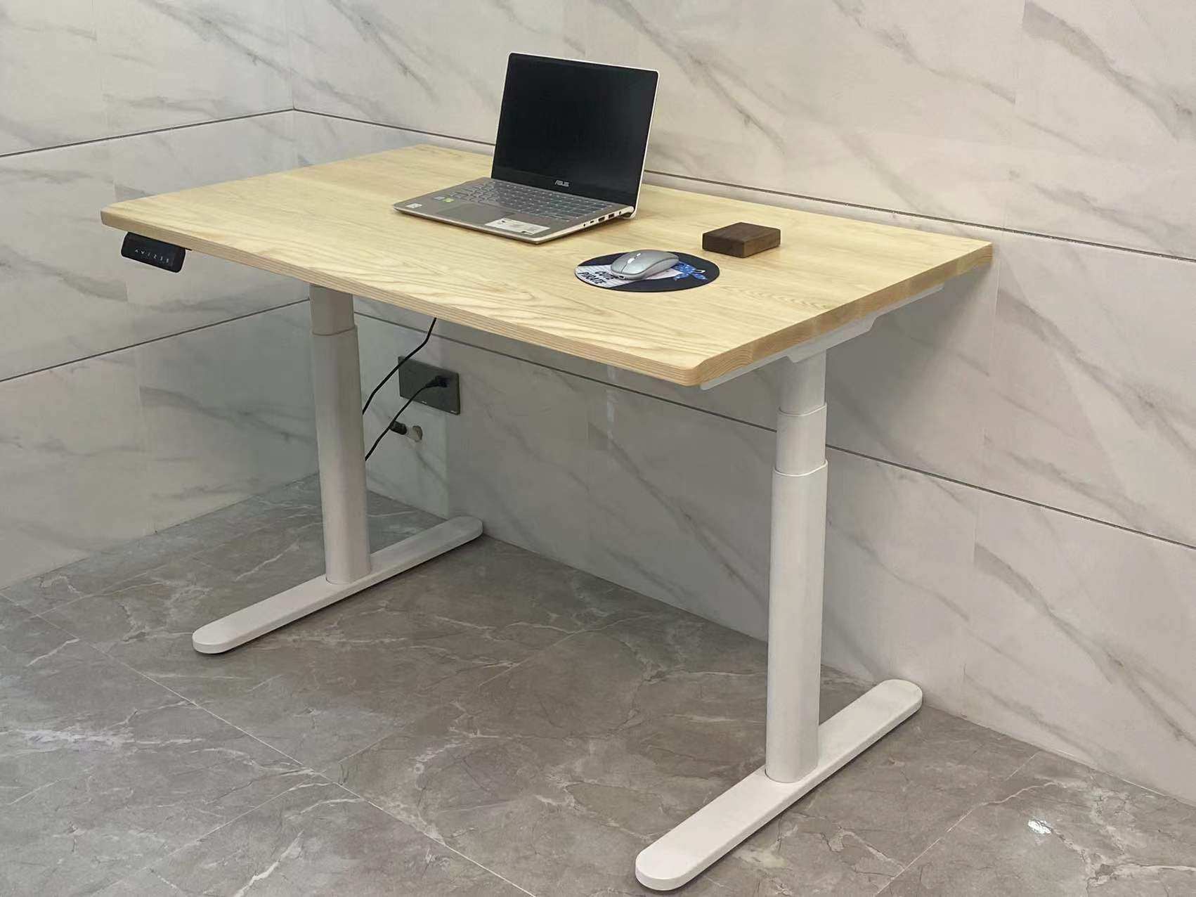 北美白蜡木纯实木电动升降桌智能书桌办公桌台式电脑桌升降桌腿