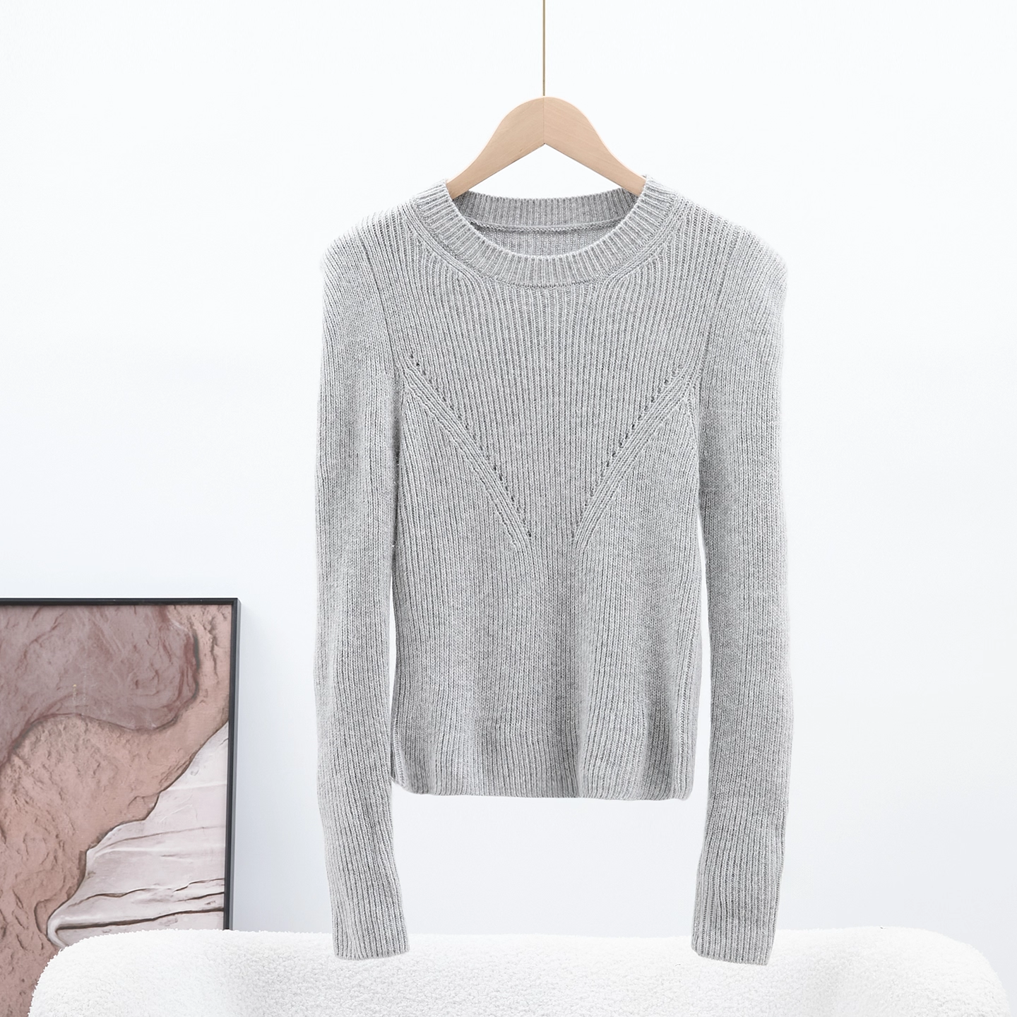 灰色修身长袖针织衫女秋圆领内搭毛衣25121403,服饰配件/皮带/帽子/围巾,其他配件,淘宝优惠券,粉丝福利购,淘宝优惠卷