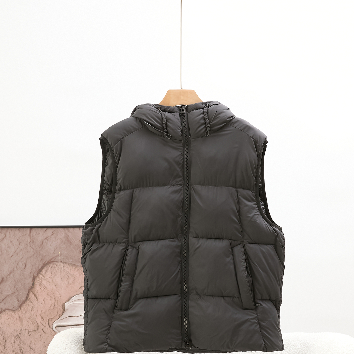 外贸连帽羽绒马甲秋冬保暖