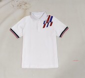 Polo领校服北京通州分校校服仿制款 纯白色夏季 网眼朱地棉短袖