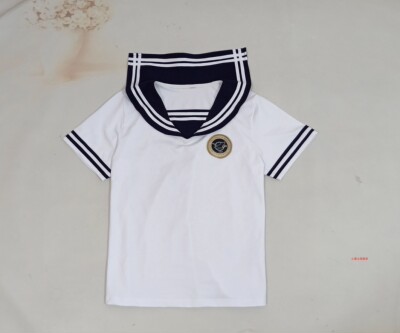 夏季纯白色陈经纶中小学生短袖海军领仿制