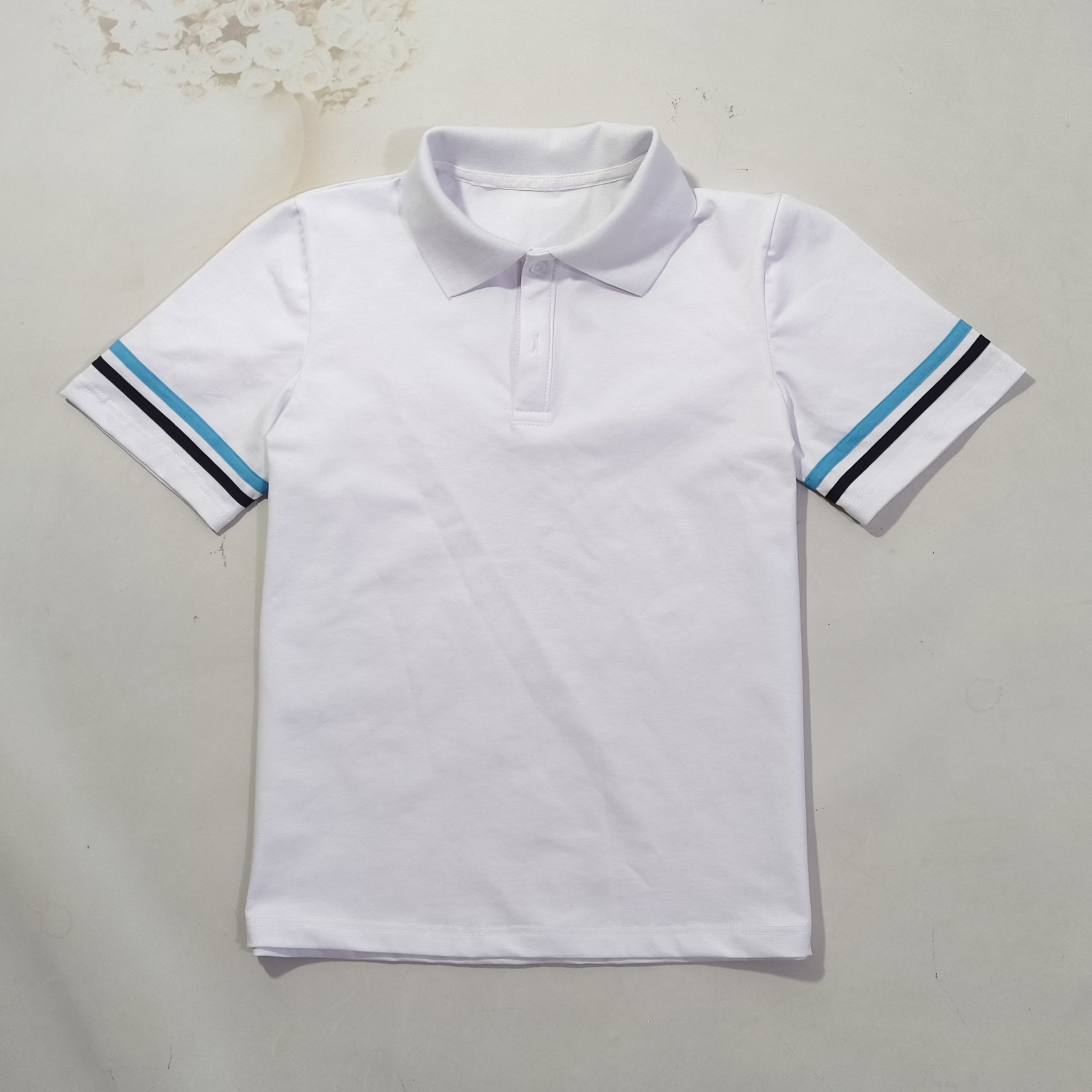 夏季纯白色 圆领polo领校服短袖男女学生同款校服班服定制