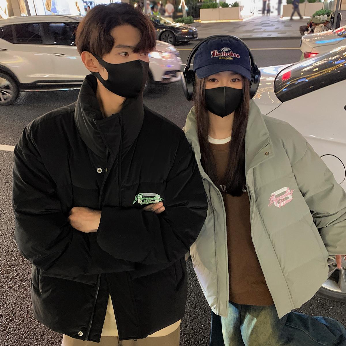 羽绒服2025新款外套男女情侣立领潮牌刺绣加厚2412A-P258,男装羽绒服,星座503-3（原B356）
