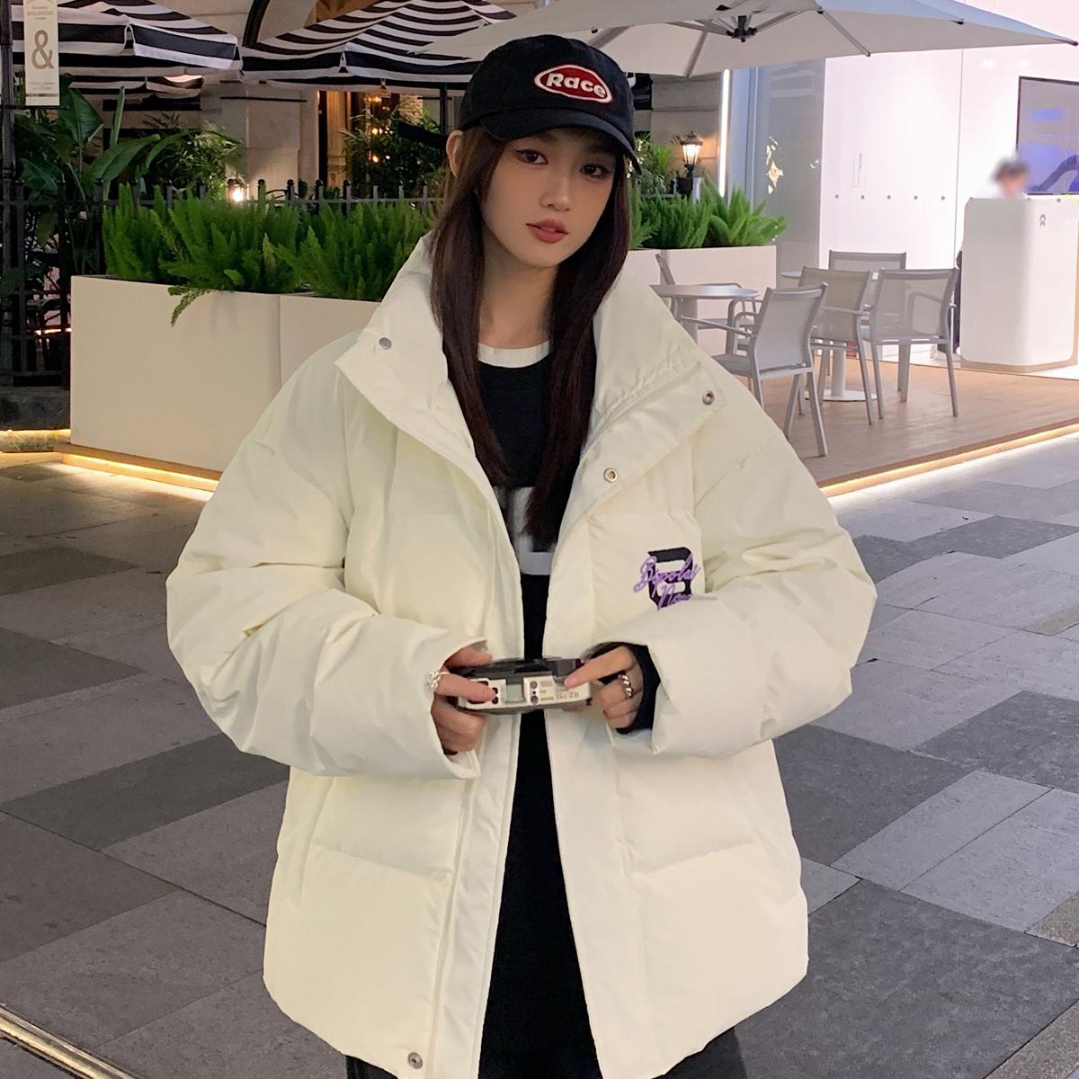 羽绒服2025新款外套男女情侣立领潮牌刺绣加厚2412A-P258，男装羽绒服，星座503-3（原B356）