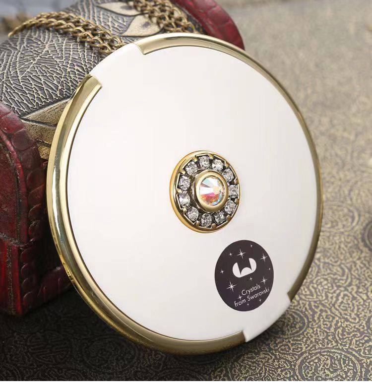 镶施华洛钻随身化妆镜女便携折叠双面小圆镜子生日圣诞情人节礼物,家庭/个人清洁工具,随身化妆镜,淘宝优惠券,粉丝福利购,淘宝优惠卷