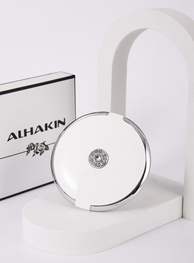 alina专柜欧式小镜子白色施华洛元素双面便携化妆镜节日生日礼物