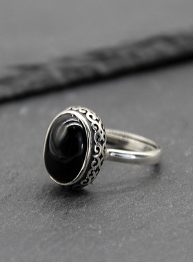 925银纯银蒙古族指环戒子