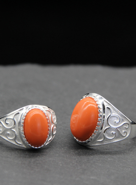 民族风925纯银情侣西藏情侣对戒