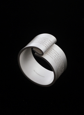 OUTSIDERINSIDE Scroll 手工制作 925银烧白激光品牌介绍卷轴戒指