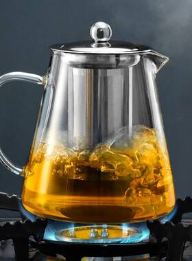 家用泡壶天喜茶具套装耐热红玻璃