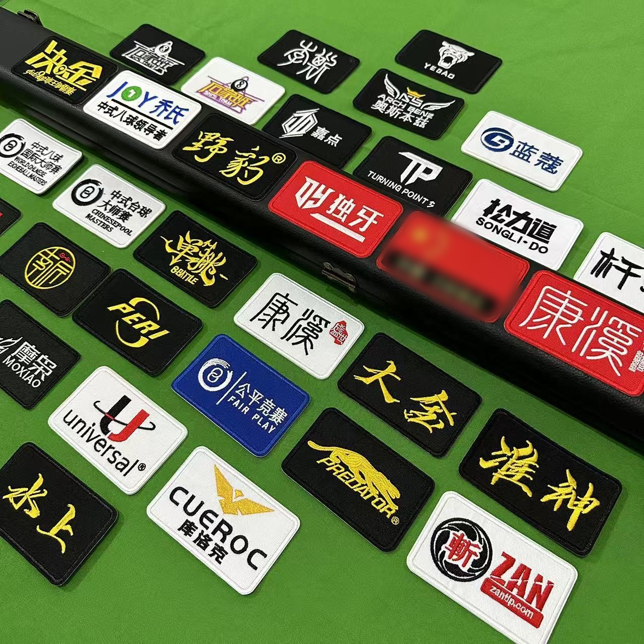 台球杆盒刺绣贴纸俱乐部会员刺绣贴纸品牌标志贴胸牌桌球比赛专用