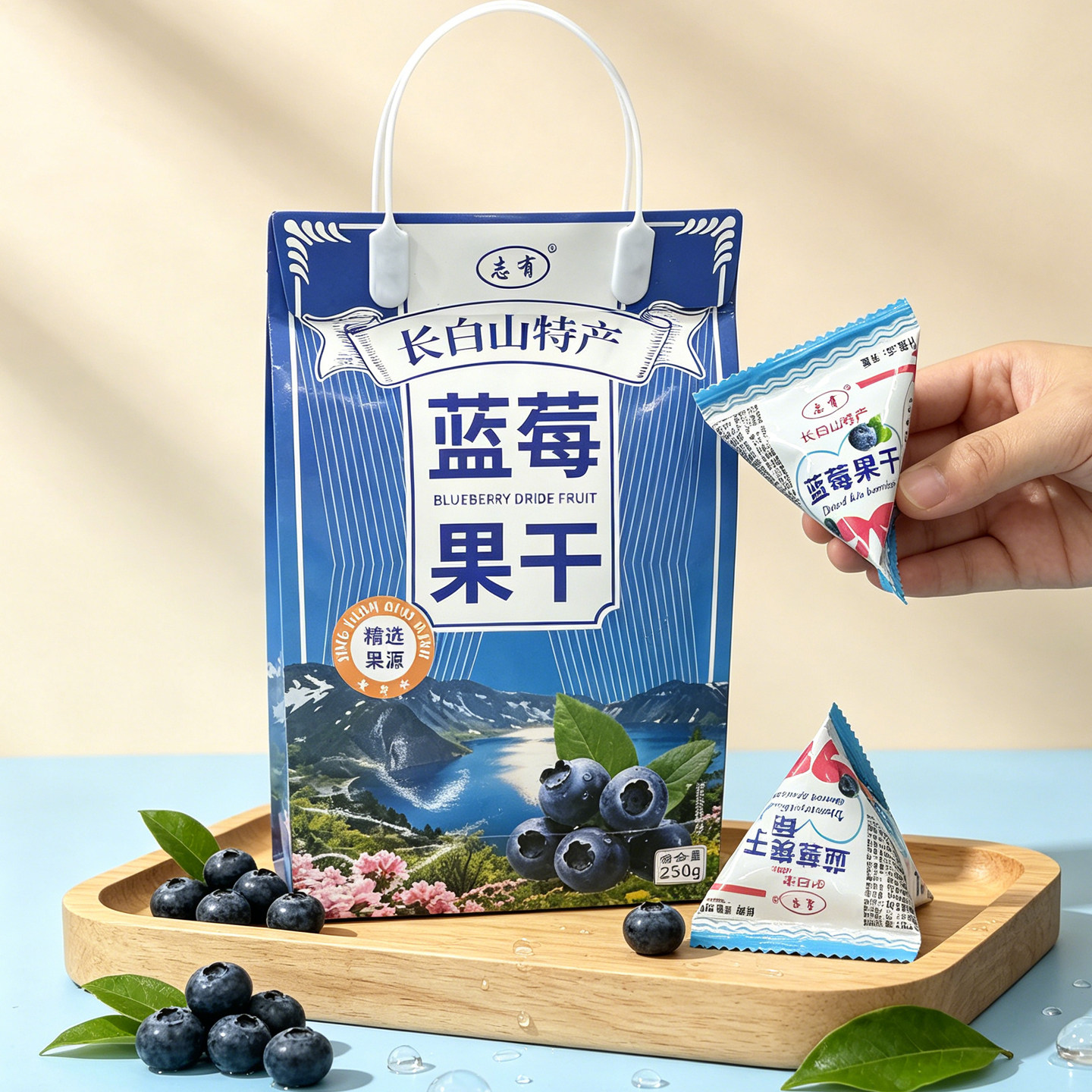 志有蓝莓果干250g东北特产开袋即食零食休闲食品独立小包装网红
