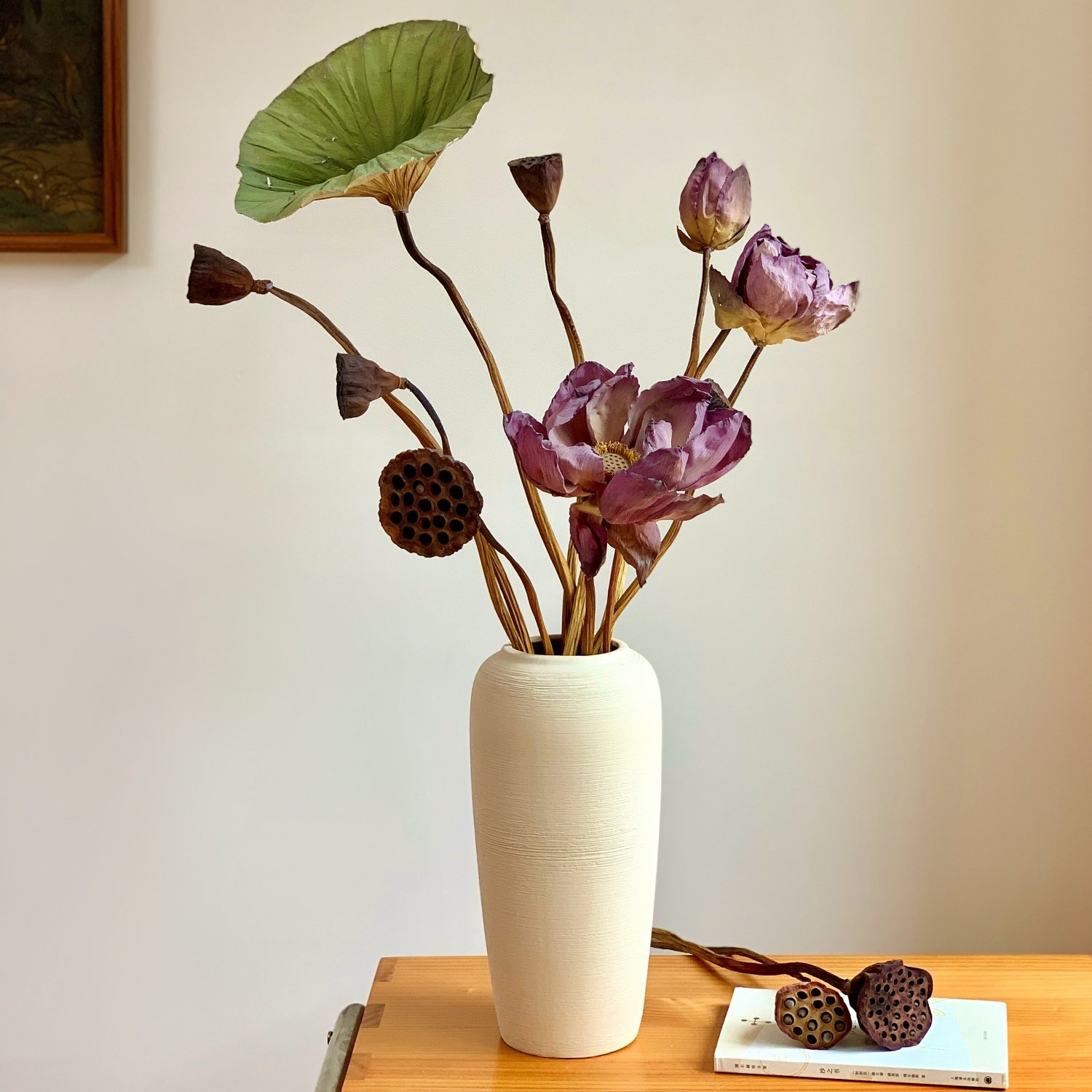 天然风干荷叶莲蓬干花花束