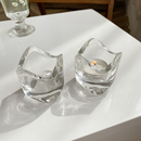 桌面收纳 饰摆件 浪漫烛光晚餐道具装 ins简约风透明玻璃烛台